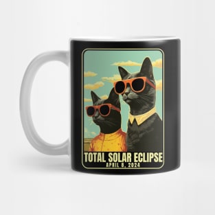 2024 Total Solar Eclipse April 8 Eclipse Watching Cats Mug